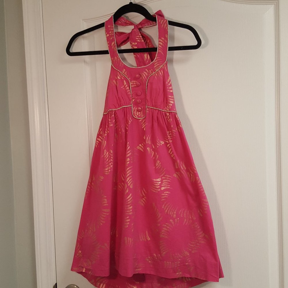 Candie's Pink Gold Halter Dress